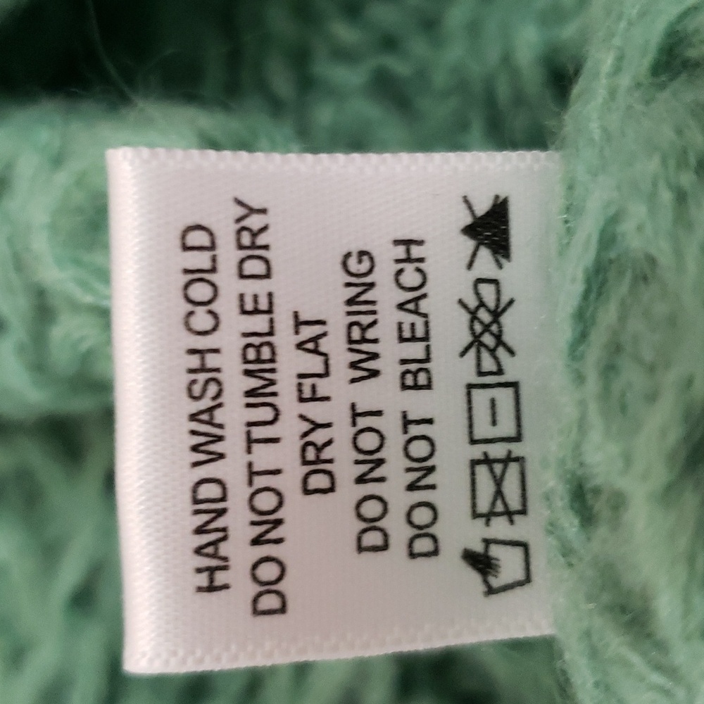 Forever 21 Womens Mint Green Long Sleeve Loose Cable Knit Soft Sweater Sz M - Picture 15 of 16